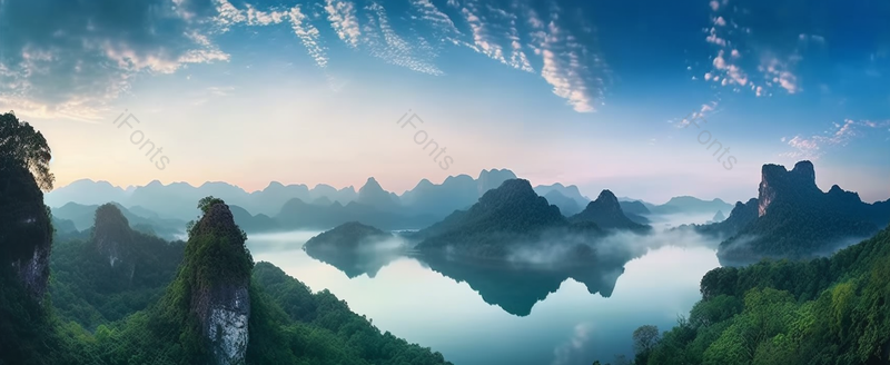 晨光熹微水库摄影图,高清,摄影图,摄影图片,图片大全,摄影图免费下载